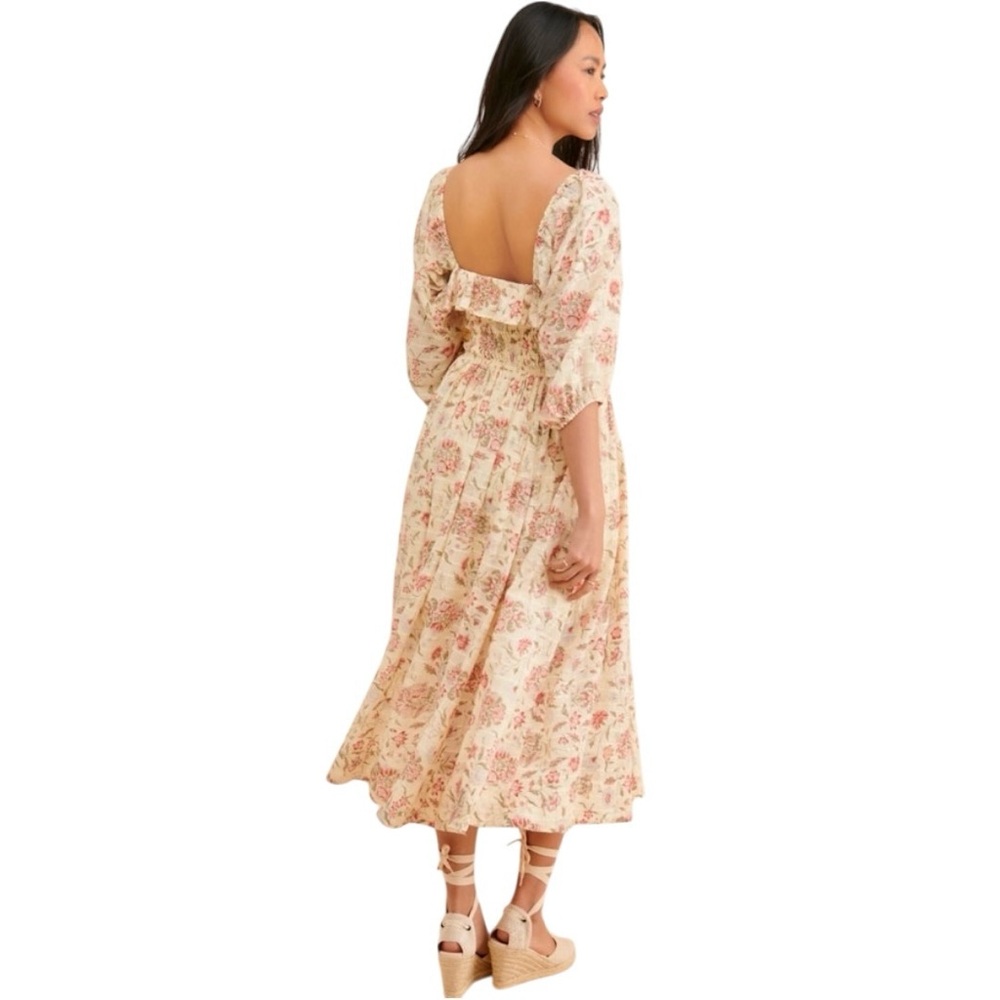 Free People Oasis Floral Printed Midi Dress in Ivory - Picture 5 of 12